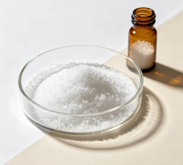 Sclareolide white crystal powder lab dish aroma chemical