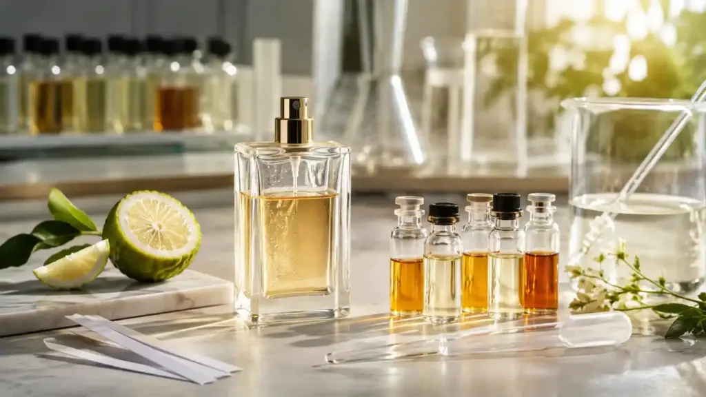 Summer perfume formulation with fragrance oils and citrus