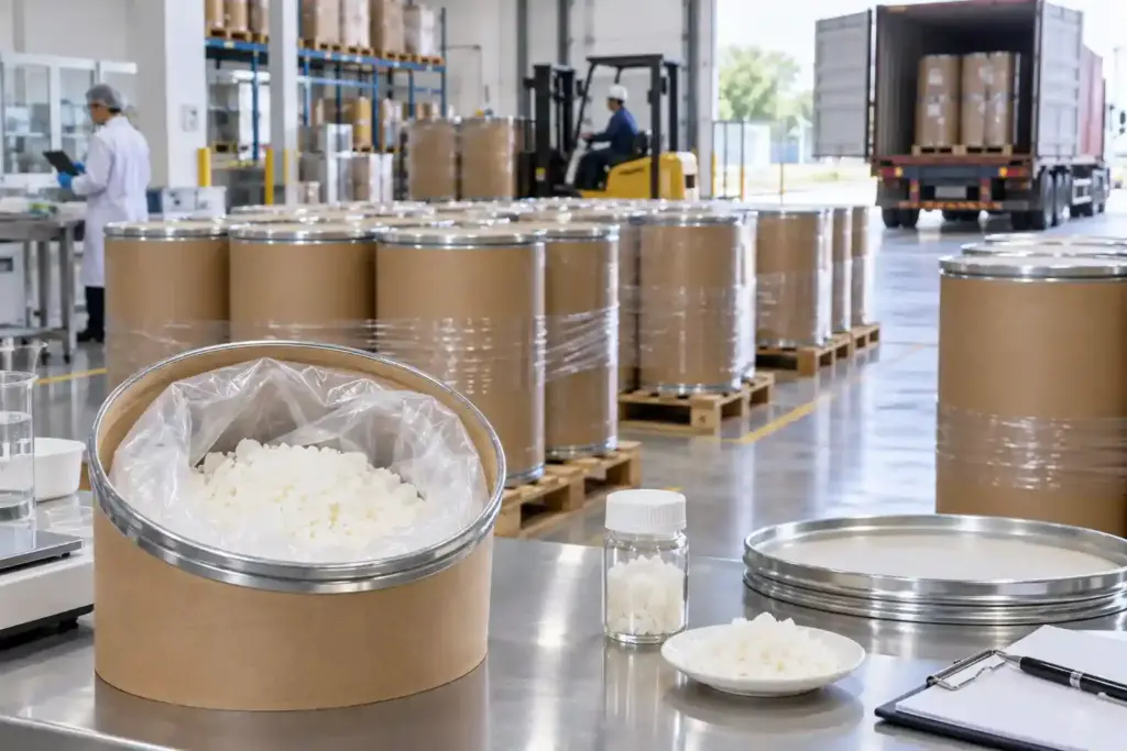 Bulk synthetic fragrance ingredient drums prepared